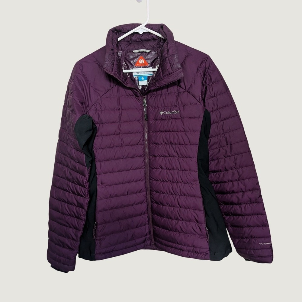 Columbia Womens Omni-Heat TurboDown Puffer Outdoor Jacket Plum Purple Large
